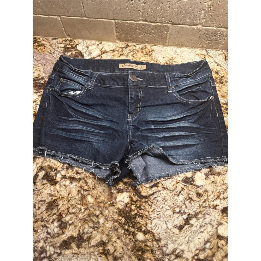 Celebrity Pink Jean Shorts Juniors 11 Blue Denim Cut Off distressed Stretch